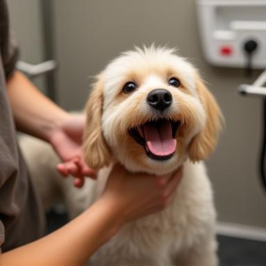 Groomer toilettant un chien chez Boutique Animaux Paris