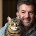 Pierre Mercier avec son chat Tigrou